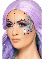 Smiffys Make-Up FX, Pastel Jewel Face Gems, Purple 1