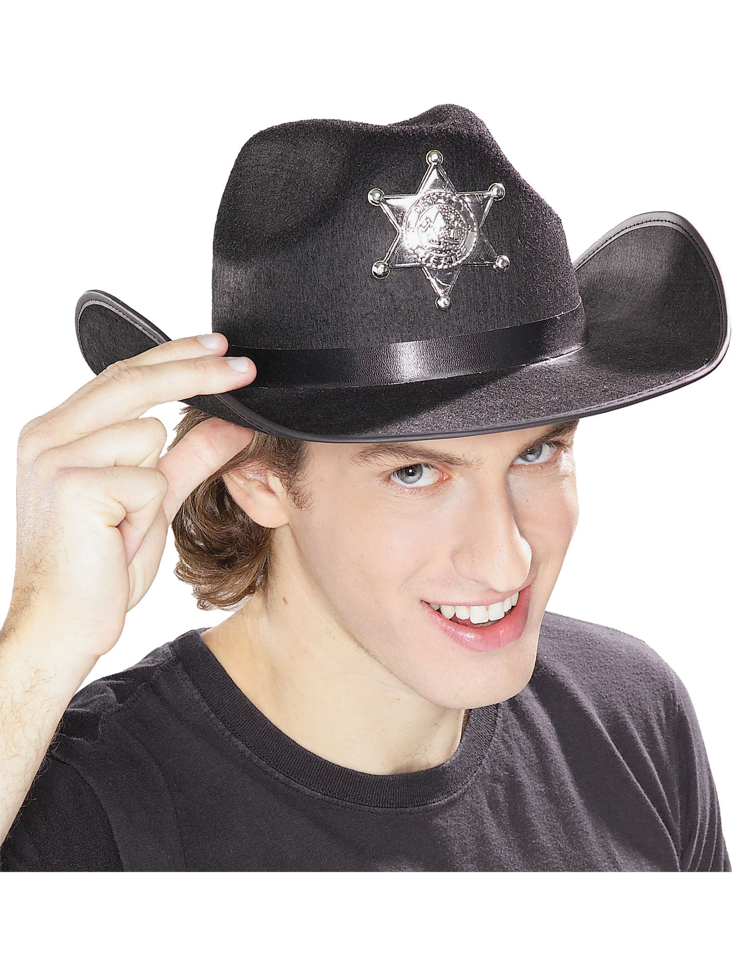 BLACK SHERRIF HAT W/ STAR 1