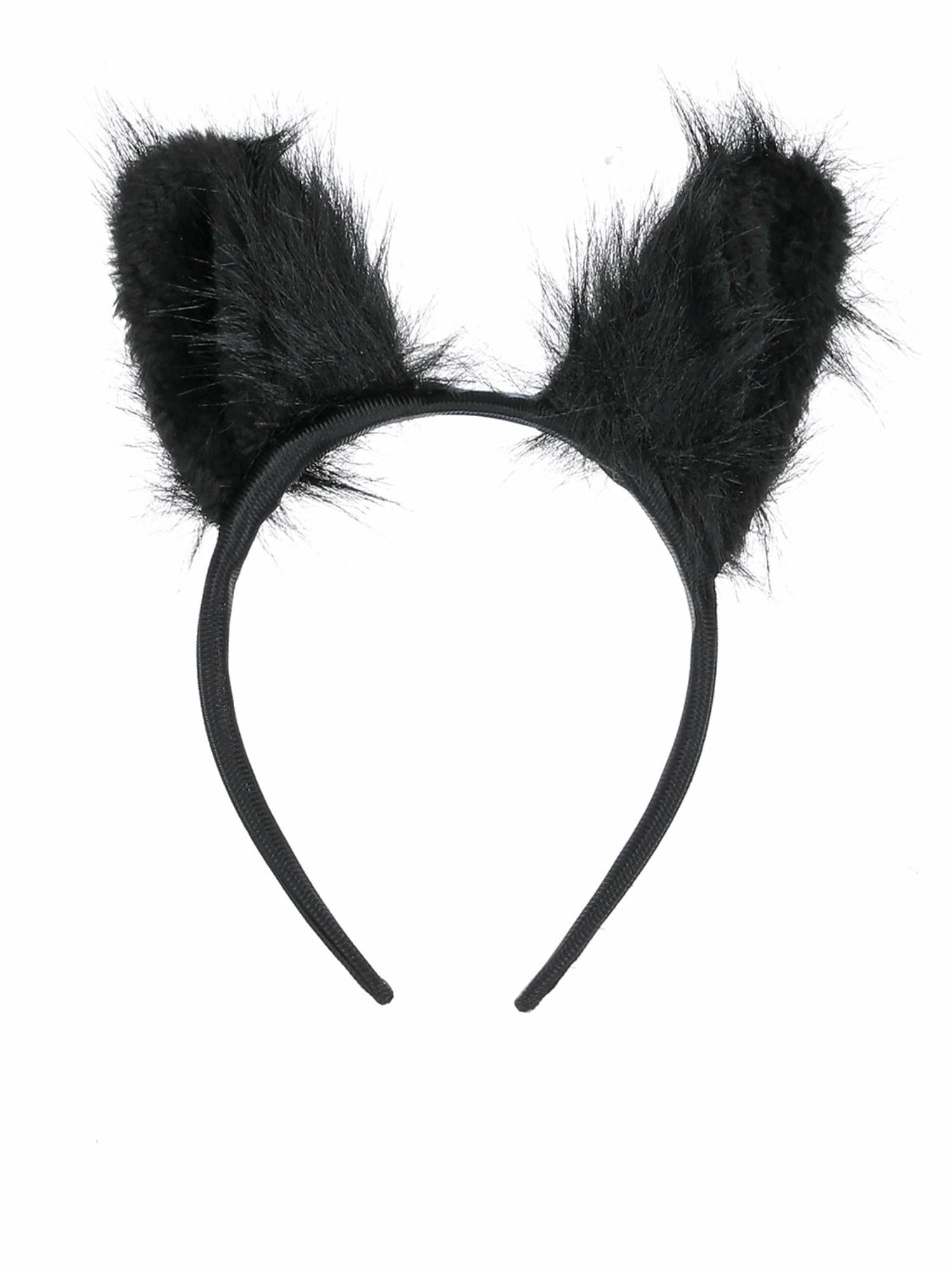 Long Pile Fur Cat Ears, Black 2