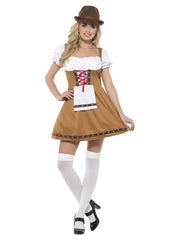 Bavarian Beer Maid Costume, Brown - 1