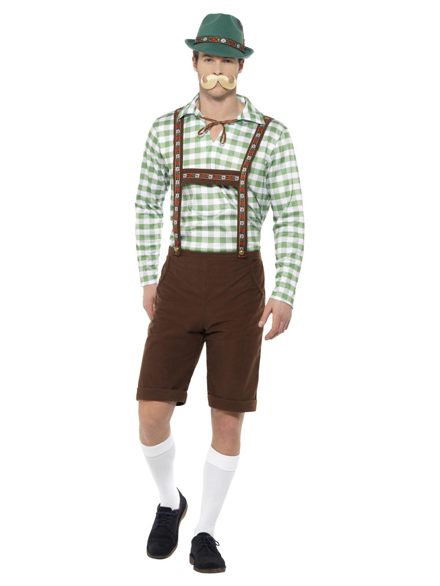 Alpine Bavarian Costume, Green & Brown - 1