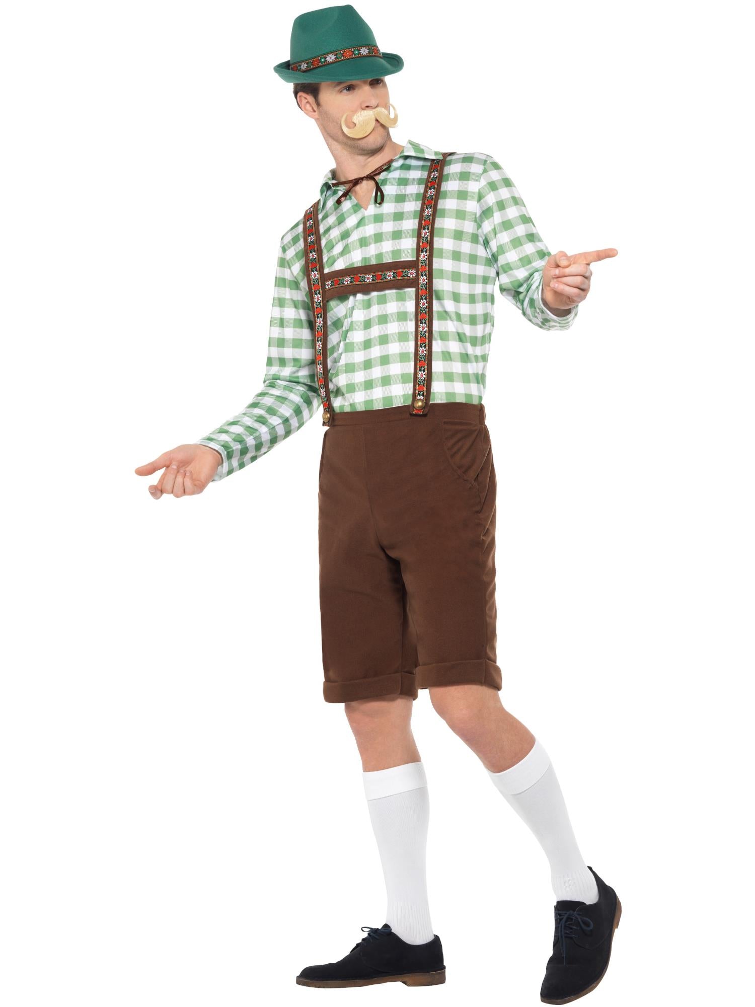 Alpine Bavarian Costume, Green & Brown 3