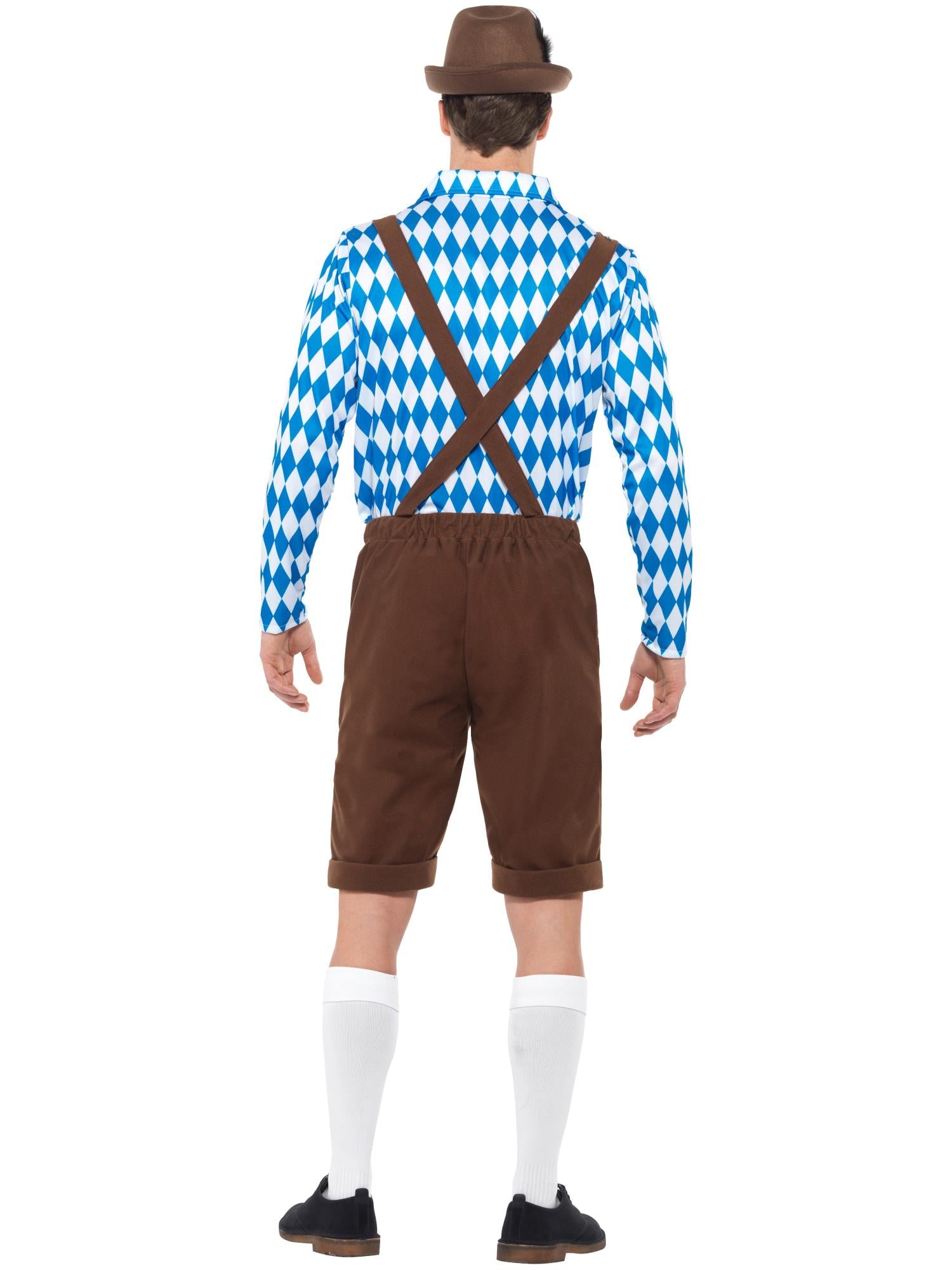 Bavarian Beer Man Costume, Blue & Brown 2