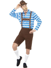 Bavarian Beer Man Costume, Blue & Brown 1