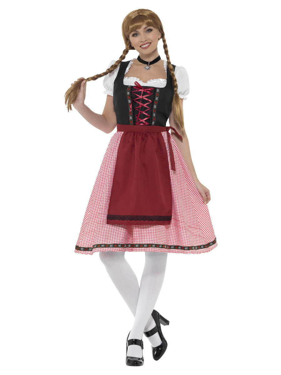 Bavarian Tavern Maid Costume, Red & Black - 1