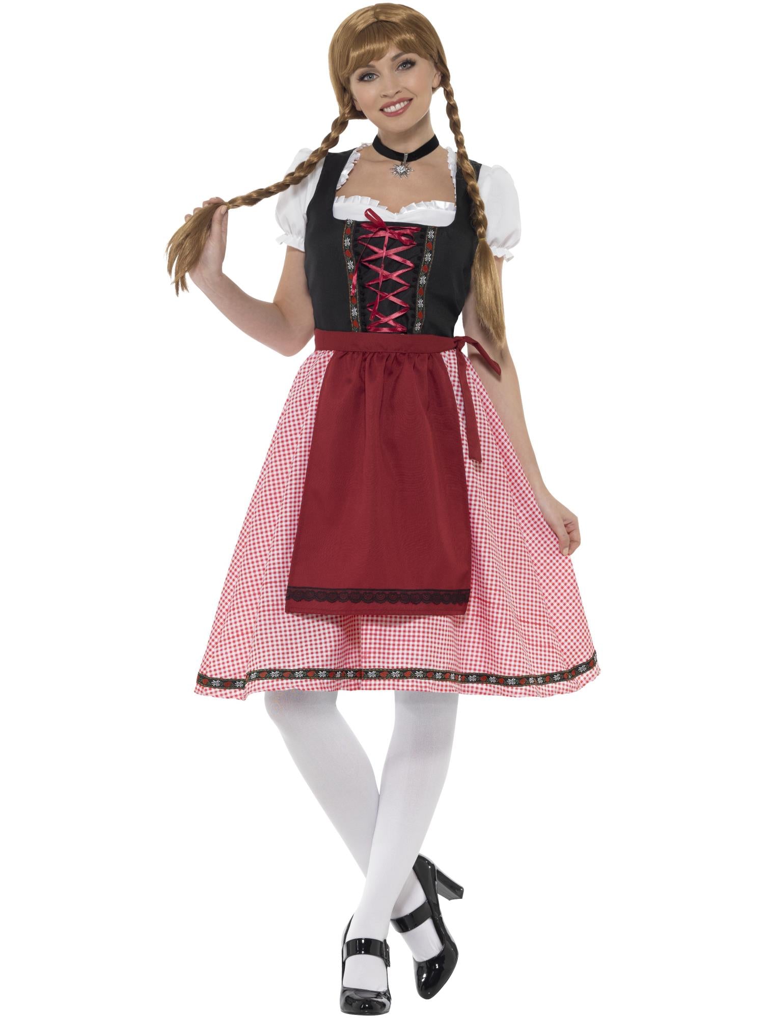 Bavarian Tavern Maid Costume, Red & Black 1