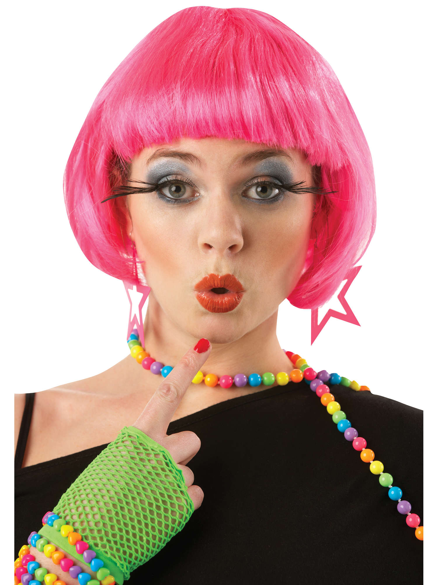 Supermodel Hot Pink Wig 1