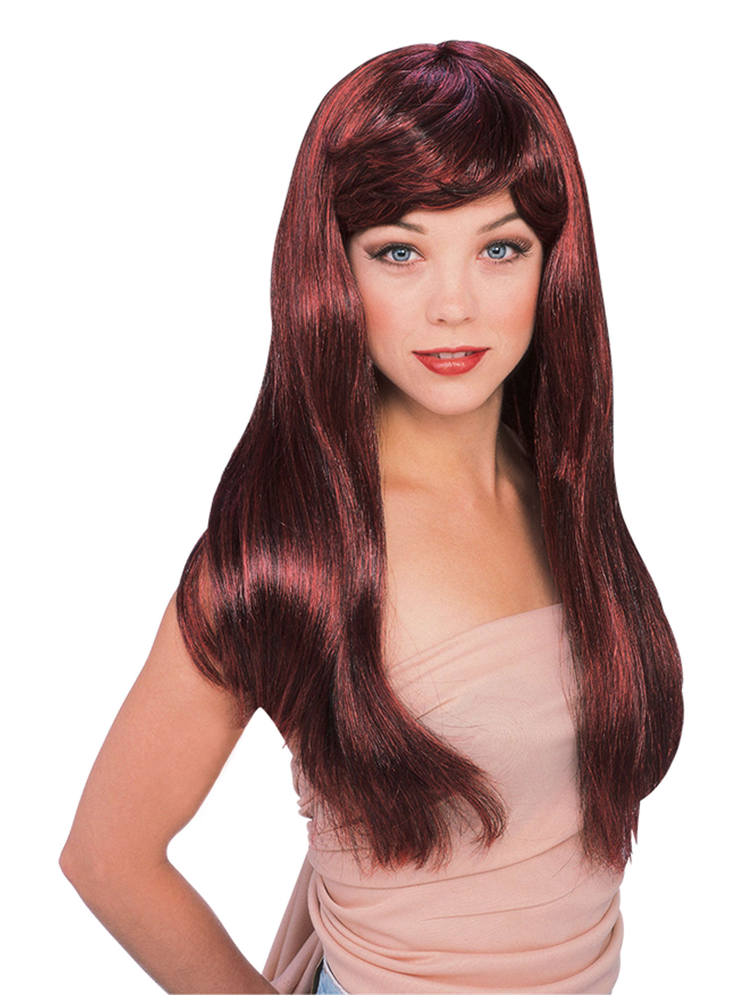 GLAMOUR WIG-RED/BLACK 1