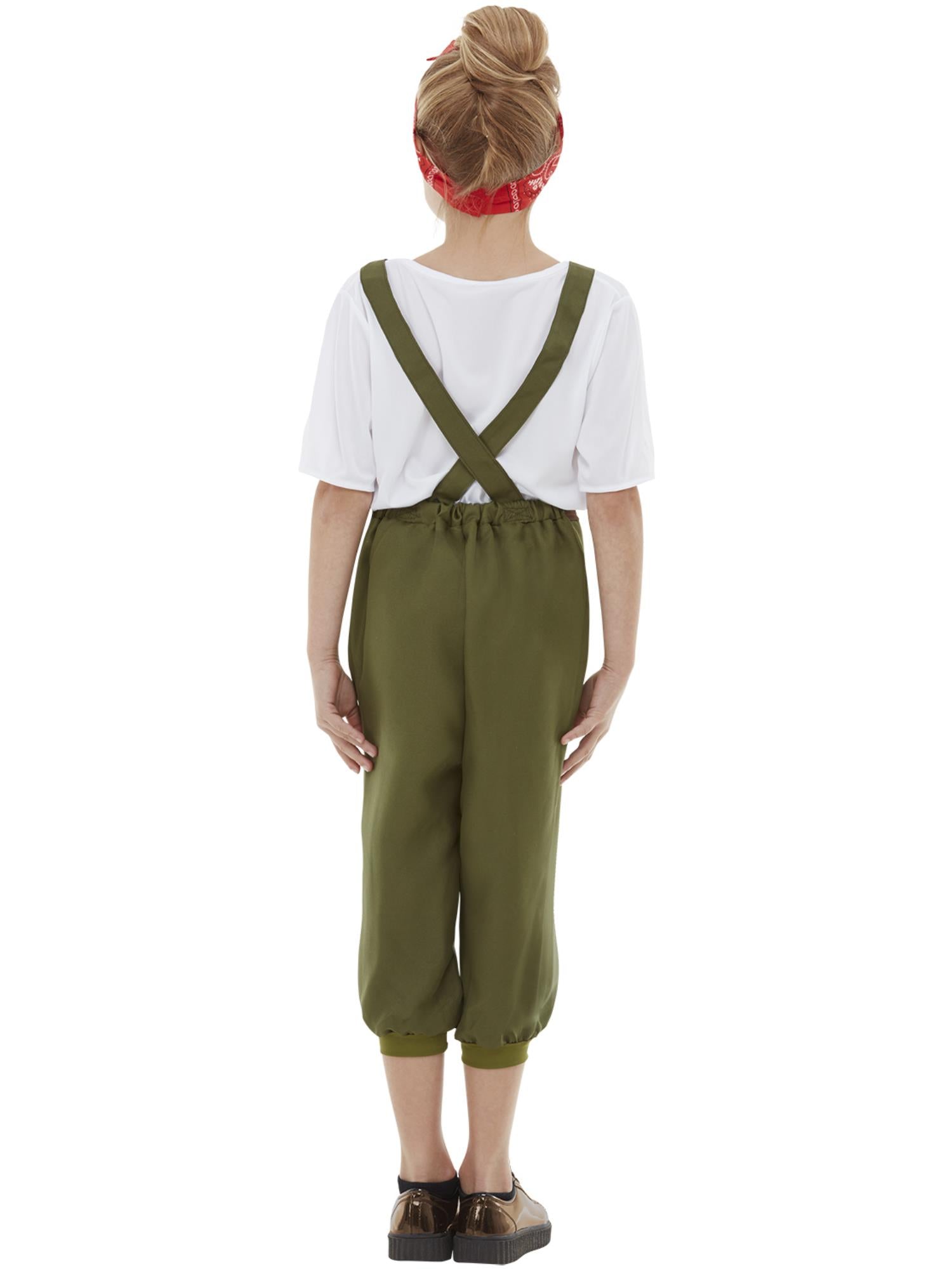 WW2 Little Land Girl Costume, Green 2
