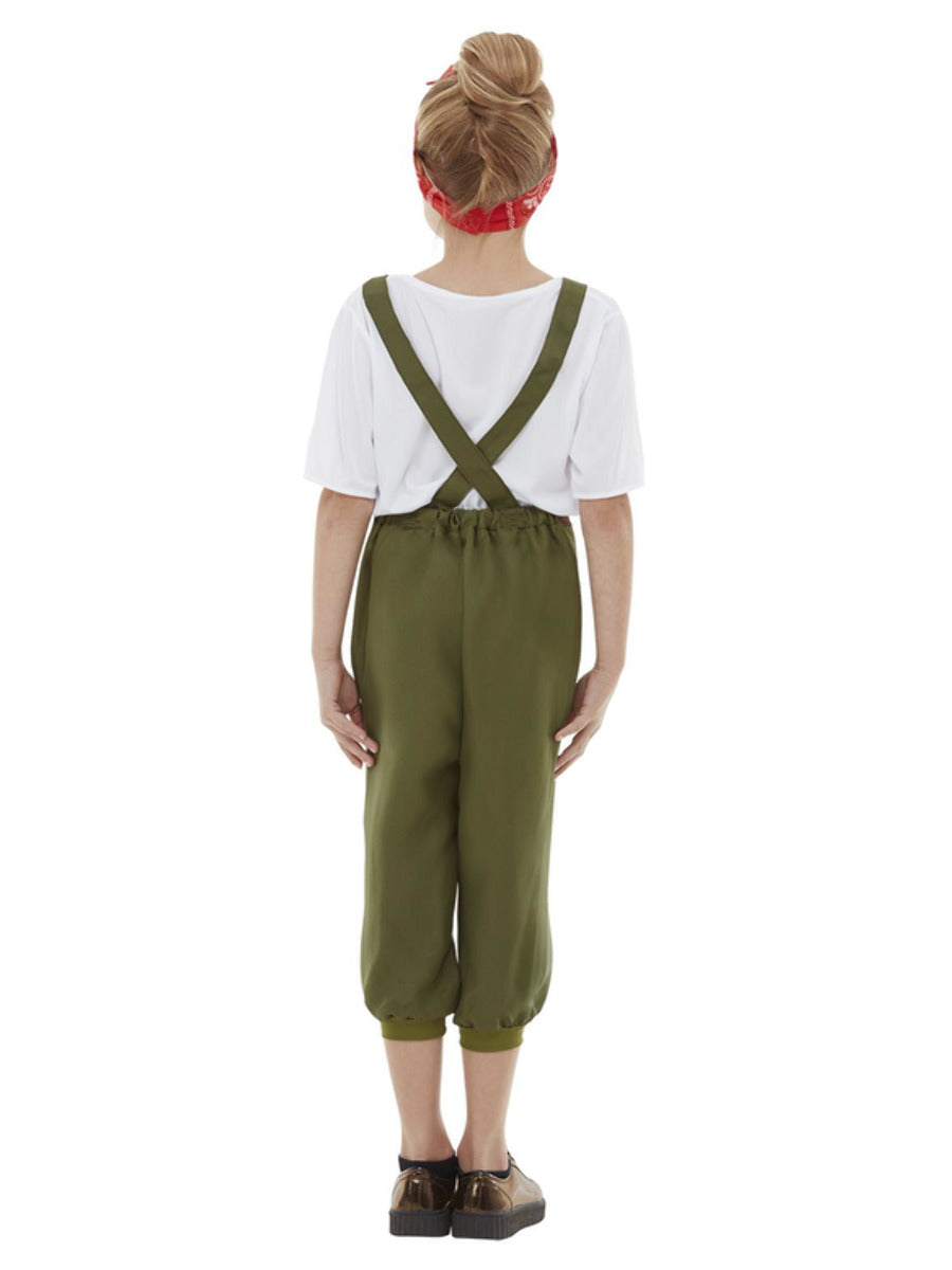 WW2 Little Land Girl Costume, Green - 3