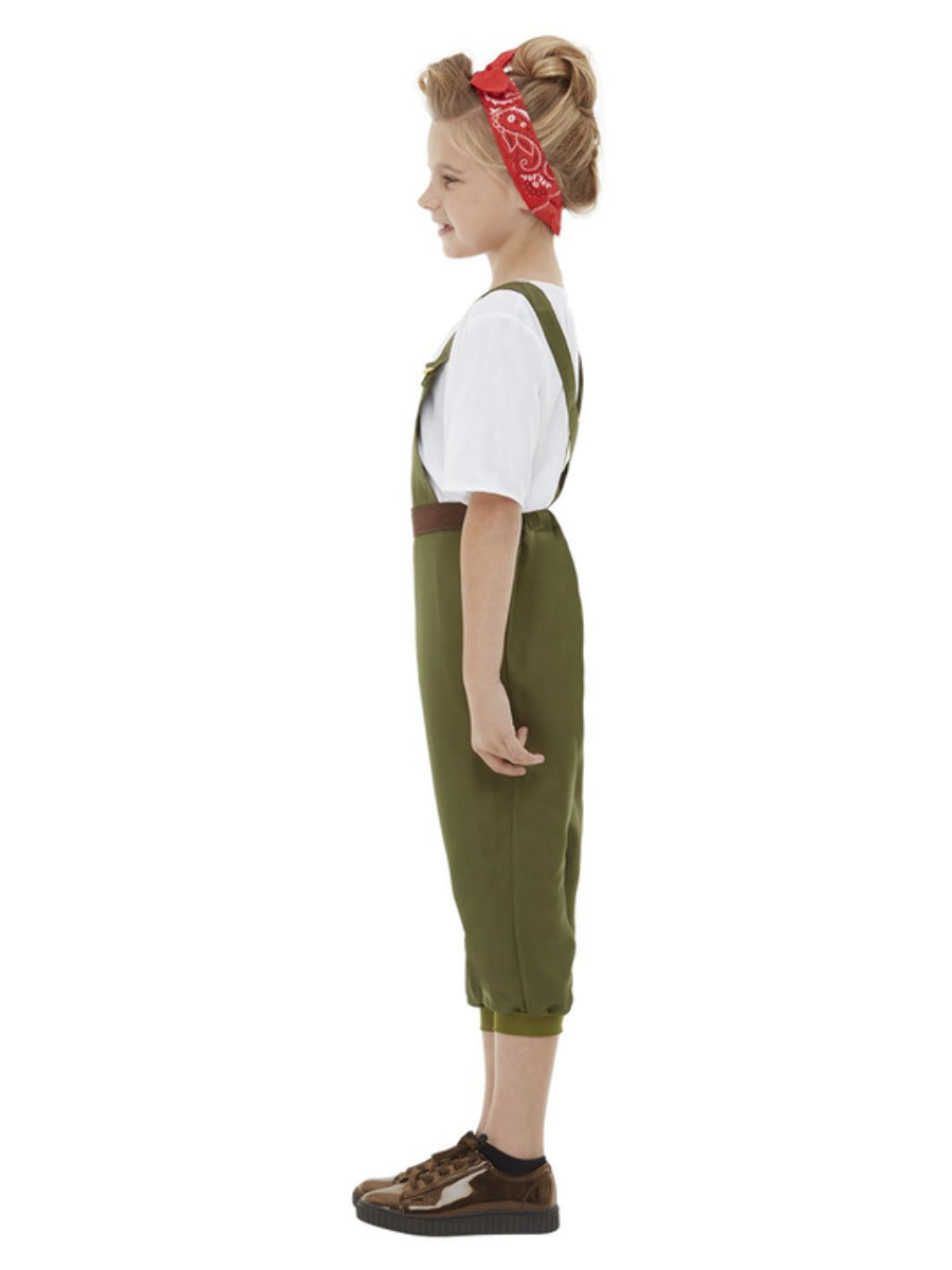 WW2 Little Land Girl Costume, Green - 4