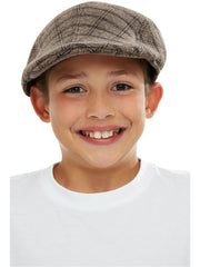 Kids Flat Cap, Brown & Black 1