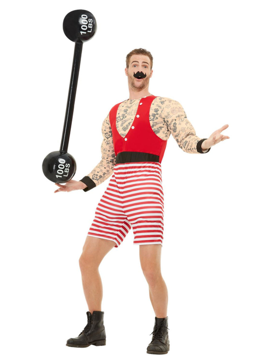 Deluxe Strongman Costume, Red & White - 3