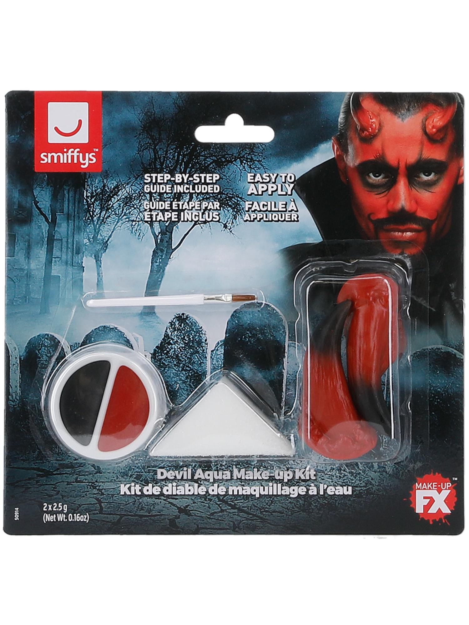 Smiffys Make-Up FX, Devil Kit, Aqua, Red & Black 2