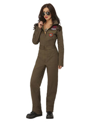 Top Gun Ladies Costume, Khaki - 1