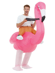 Inflatable Ride Em Flamingo Costume, Pink - 1