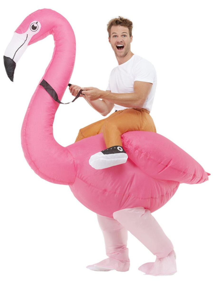 Inflatable Ride Em Flamingo Costume, Pink - 3