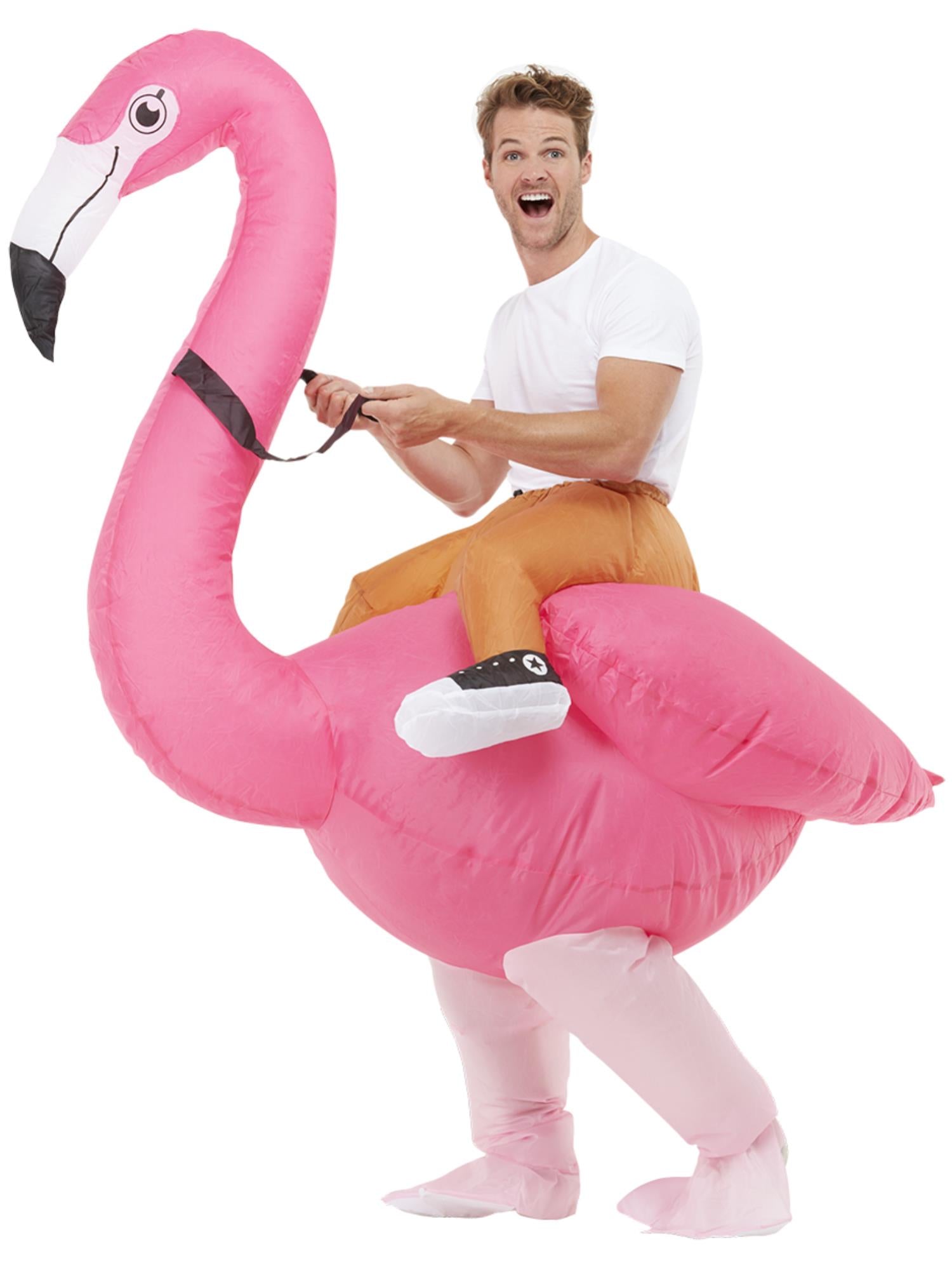 Inflatable Ride Em Flamingo Costume, Pink 2