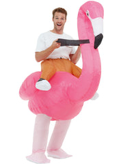 Inflatable Ride Em Flamingo Costume, Pink 1