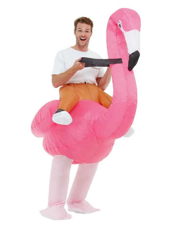 Inflatable Ride Em Flamingo Costume, Pink - 2