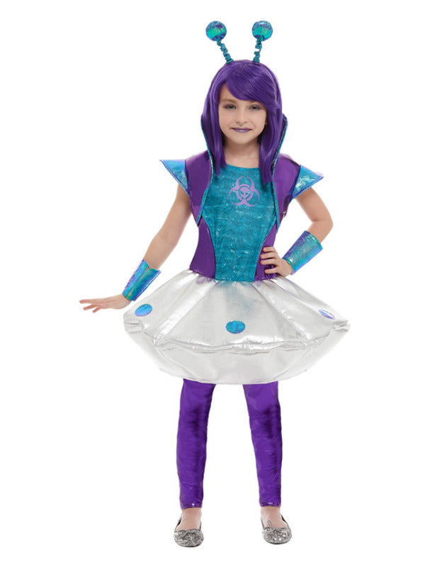 Alien Girl Costume, Silver - 2
