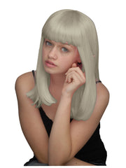 SHOULDER LENGTH WIG-SILVR 1