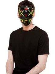 Stitch Face Mask, Green Neon Light Up, Black 1