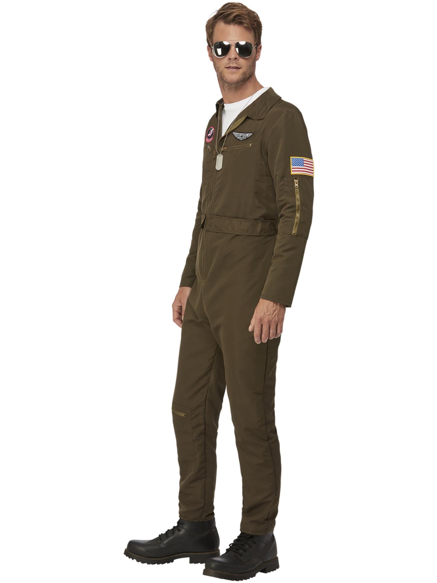 Top Gun Maverick Men's Aviator Costume, Green 3