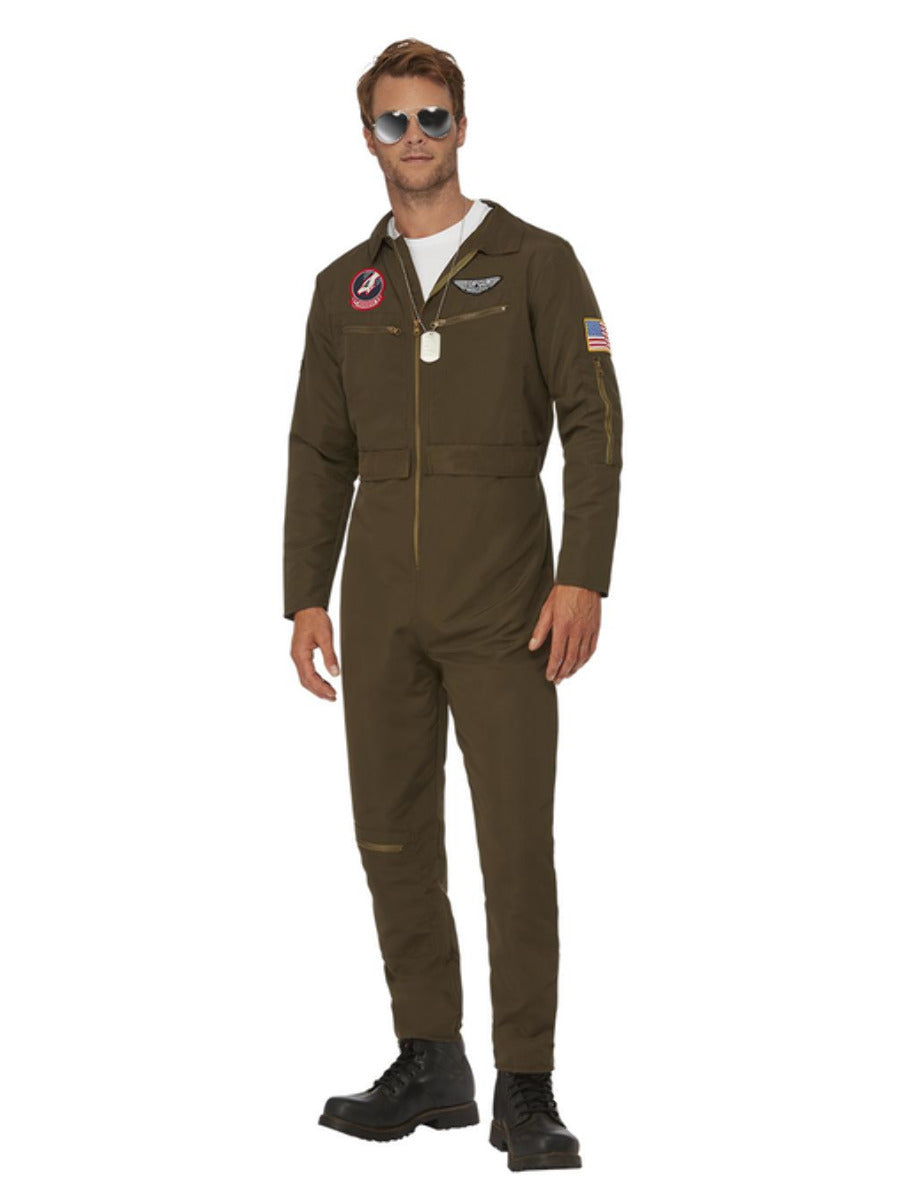 Top Gun Maverick Men's Aviator Costume, Green - 1