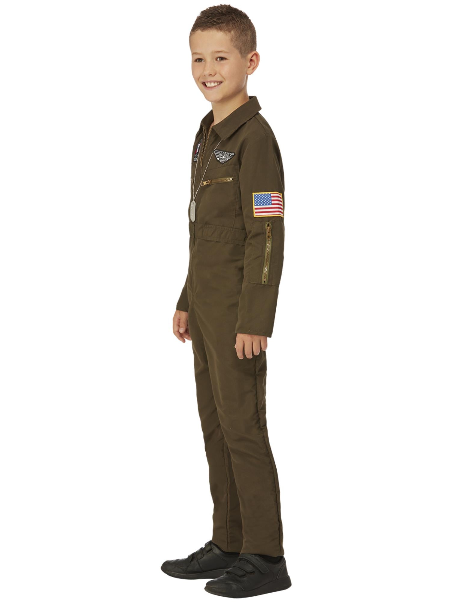 Top Gun Maverick Child's Aviator Costume, Green 3