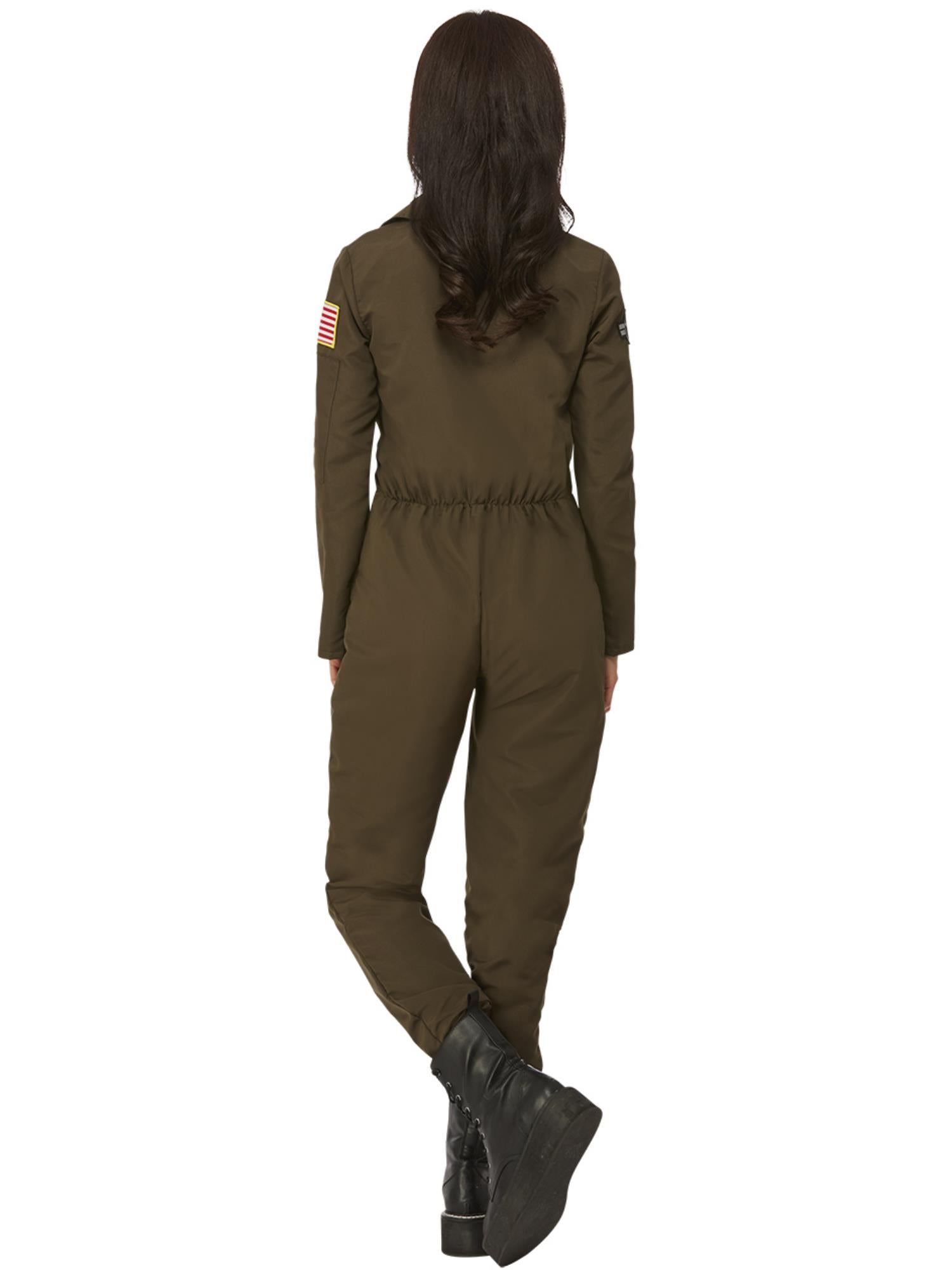 Top Gun Maverick Ladies Aviator Costume, Green 2