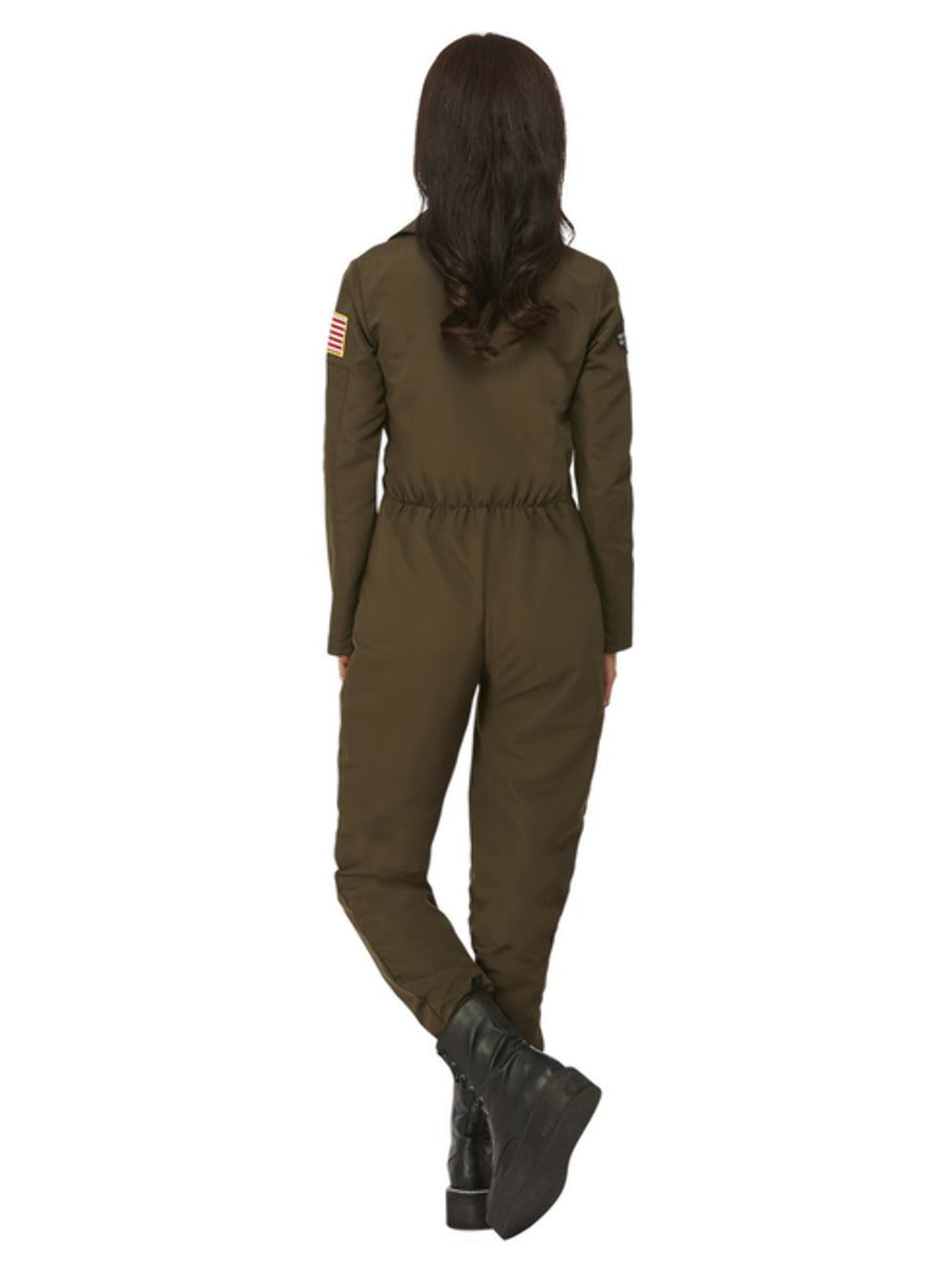Top Gun Maverick Ladies Aviator Costume, Green - 3