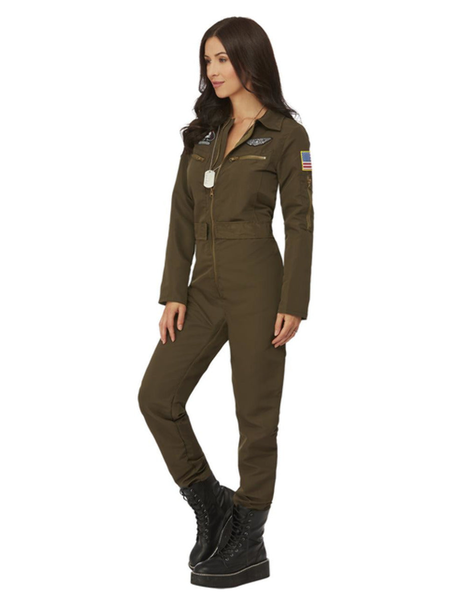 Top Gun Maverick Ladies Aviator Costume, Green - 4