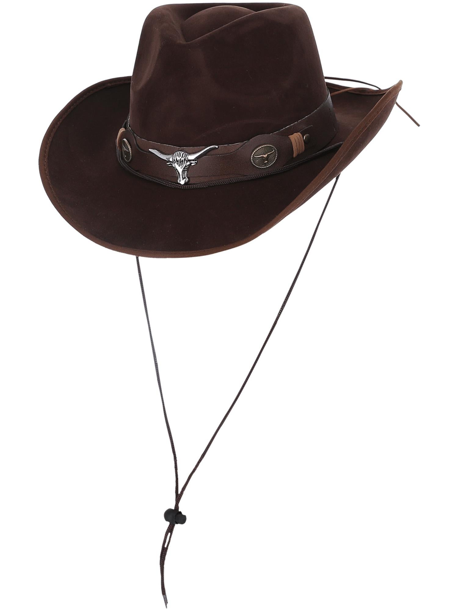 Brown Mock Leather Western Cowboy Hat 1