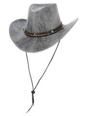 Grey Western Distressed Cowboy Hat - 1