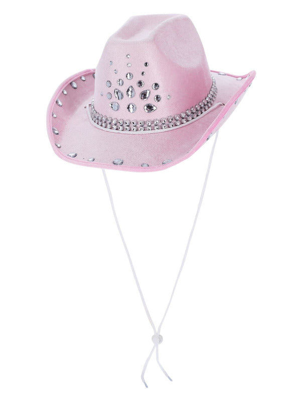 Baby Pink Rhinestone Cowboy Hat - 2