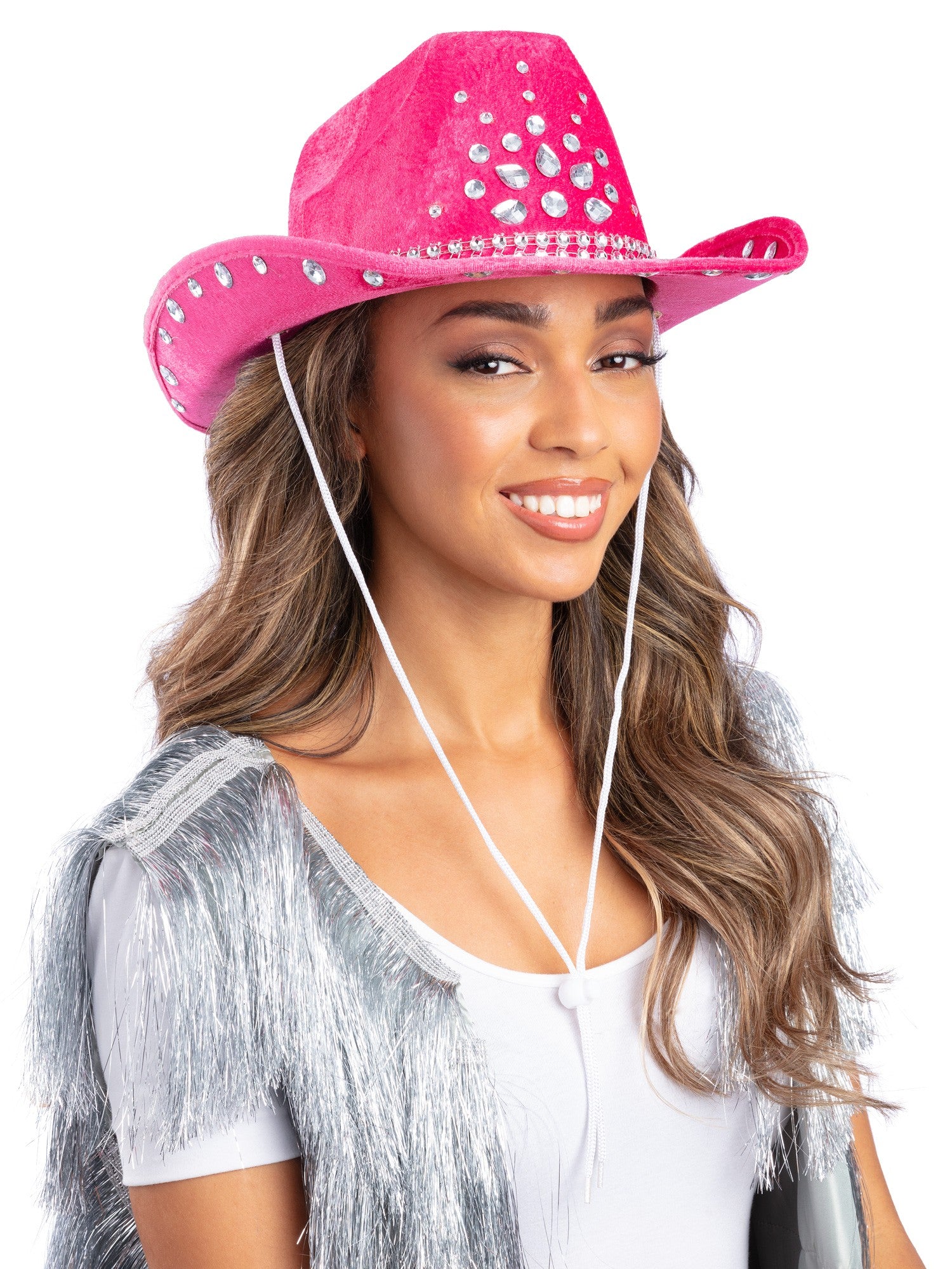 Hot Pink Rhinestone Cowboy Hat 1