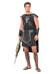 Male Dark Gladiator Costume, Black - 1