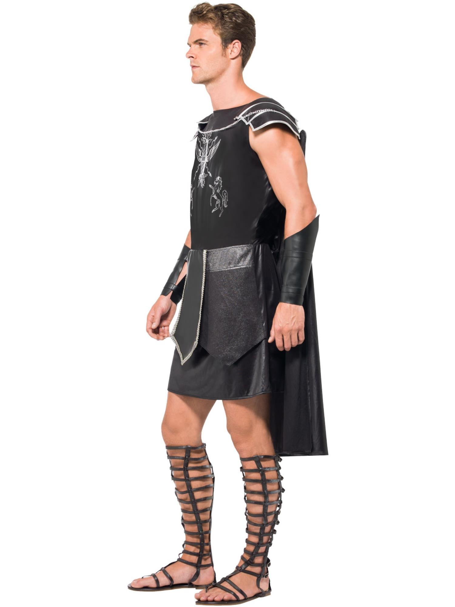 Male Dark Gladiator Costume, Black 3