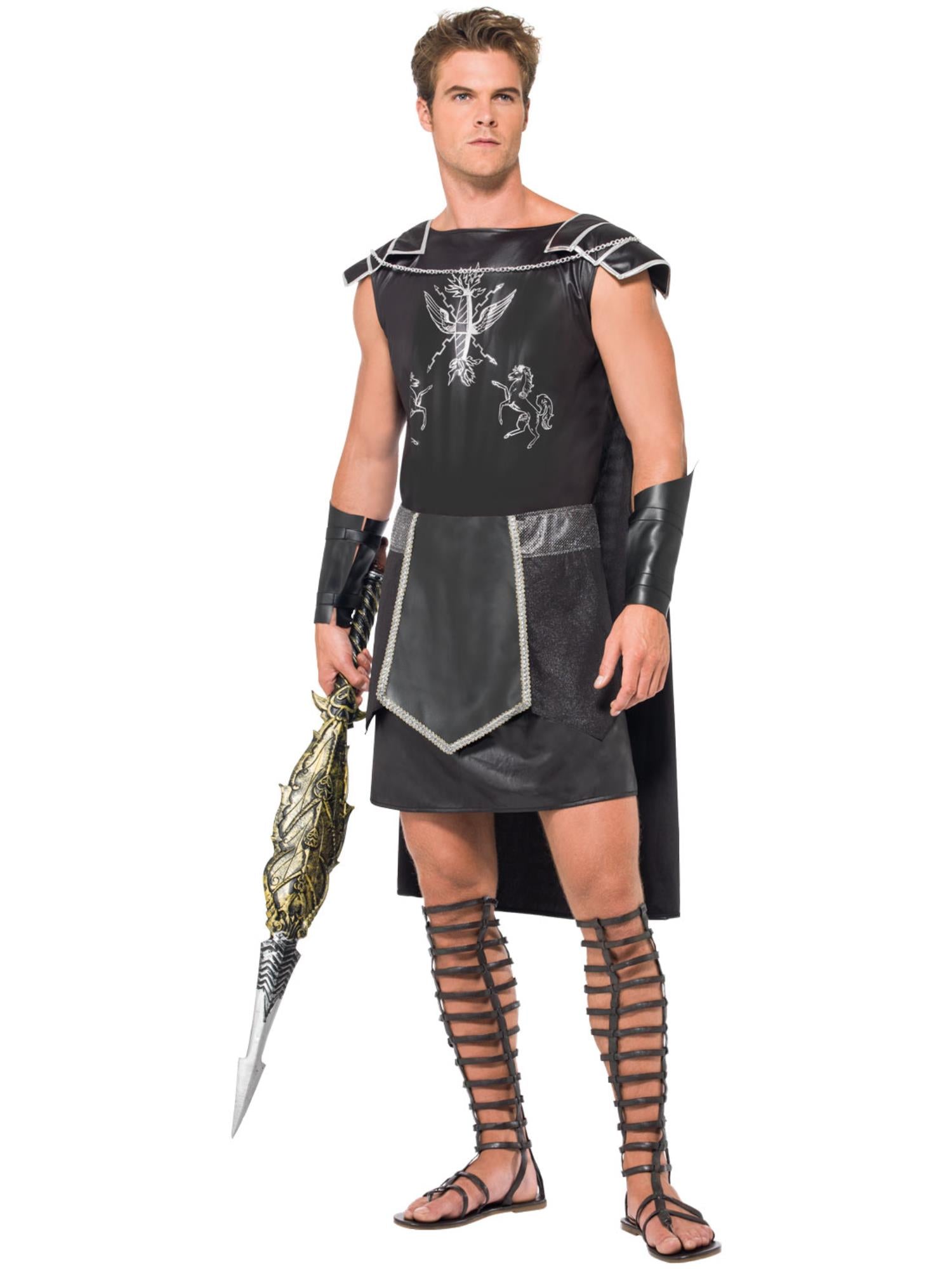 Male Dark Gladiator Costume, Black 1