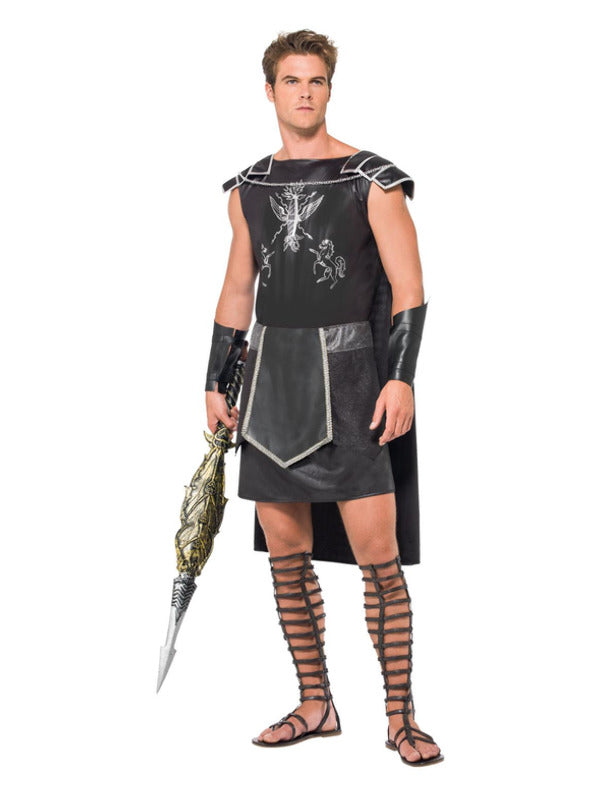 Male Dark Gladiator Costume, Black - 2