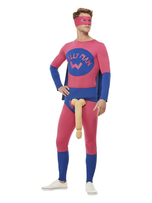 Willyman Superhero Costume, Pink & Blue - 2
