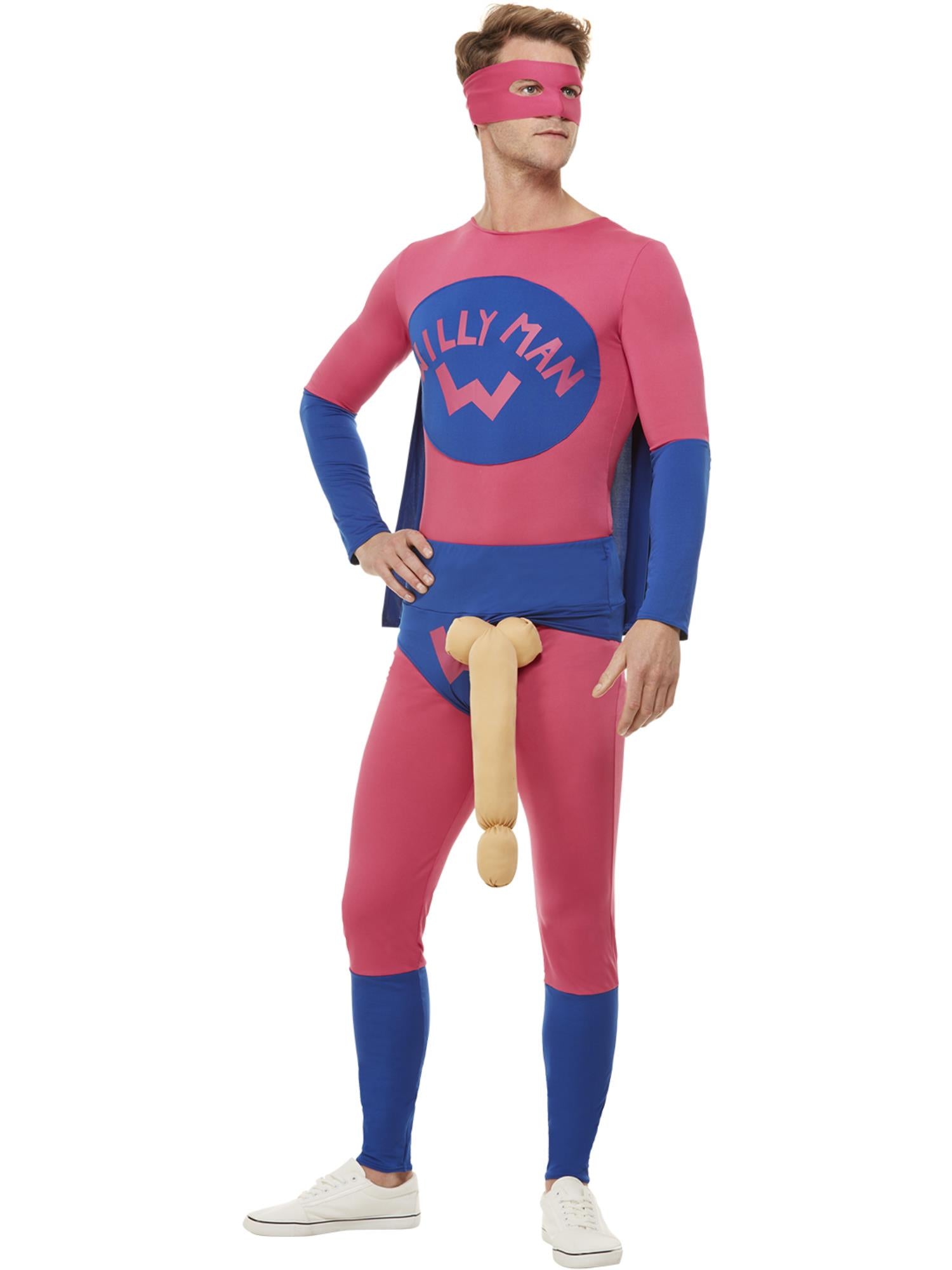 Willyman Superhero Costume, Pink & Blue 1