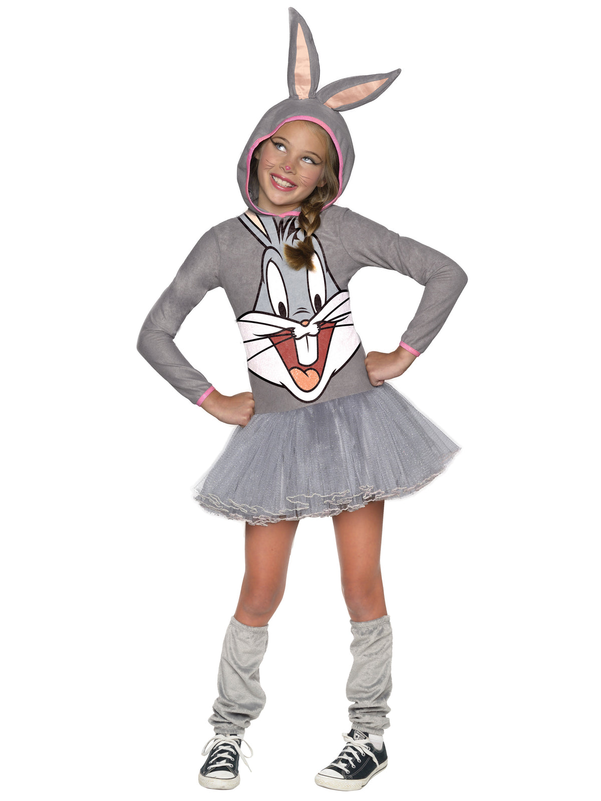 BUGS BUNNY GIRLS HOODED COSTUME - CHILDRENS 1