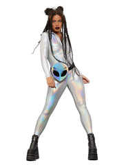Fever Miss Whiplash Mirror Holographic Costume - 1