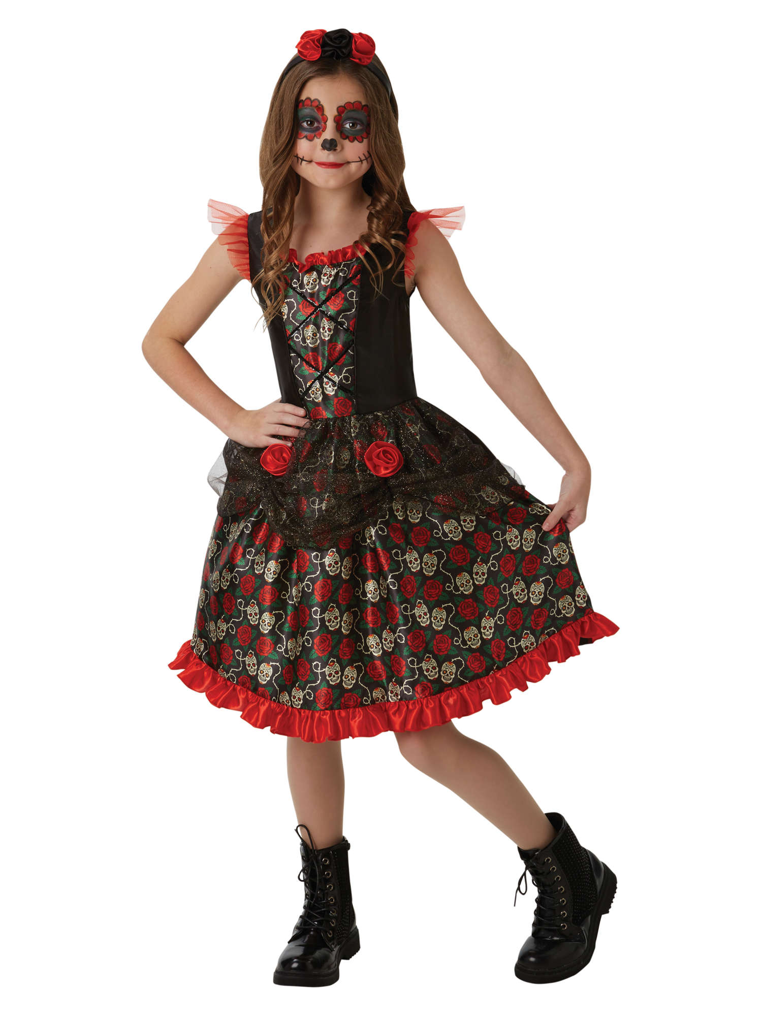 Red Rose Day Of The Dead Costume