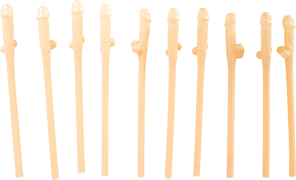 10 PENIS STRAWS 19.5 CM