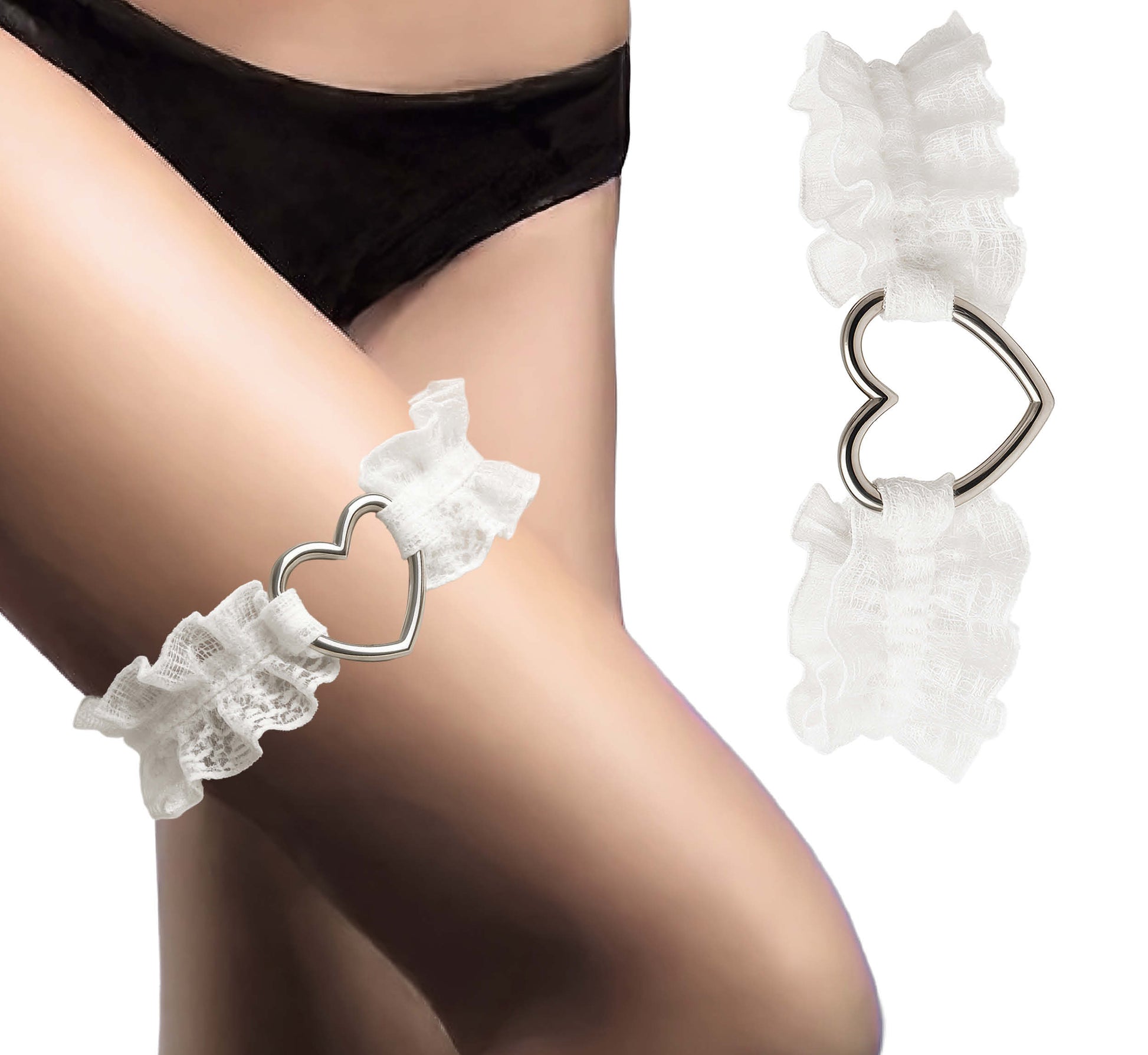 WHITE LACE GARTER