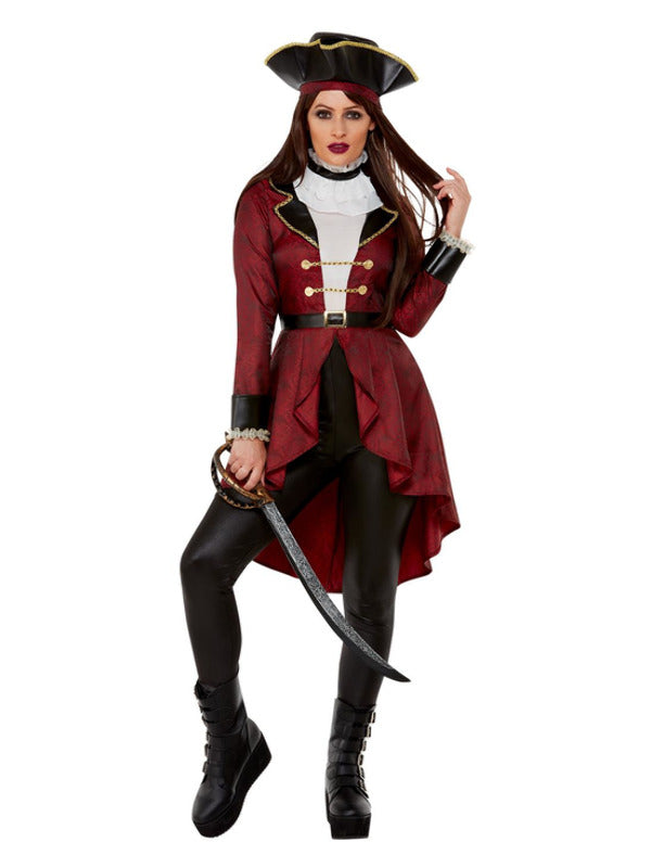 Deluxe Swashbuckler Pirate Costume, Burgundy - 2