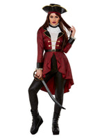 Deluxe Swashbuckler Pirate Costume, Burgundy - 1